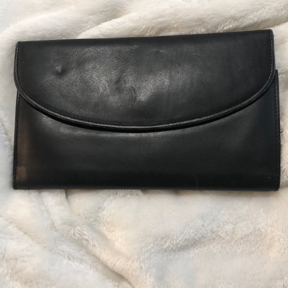 Black leather Coach wallet/ check book